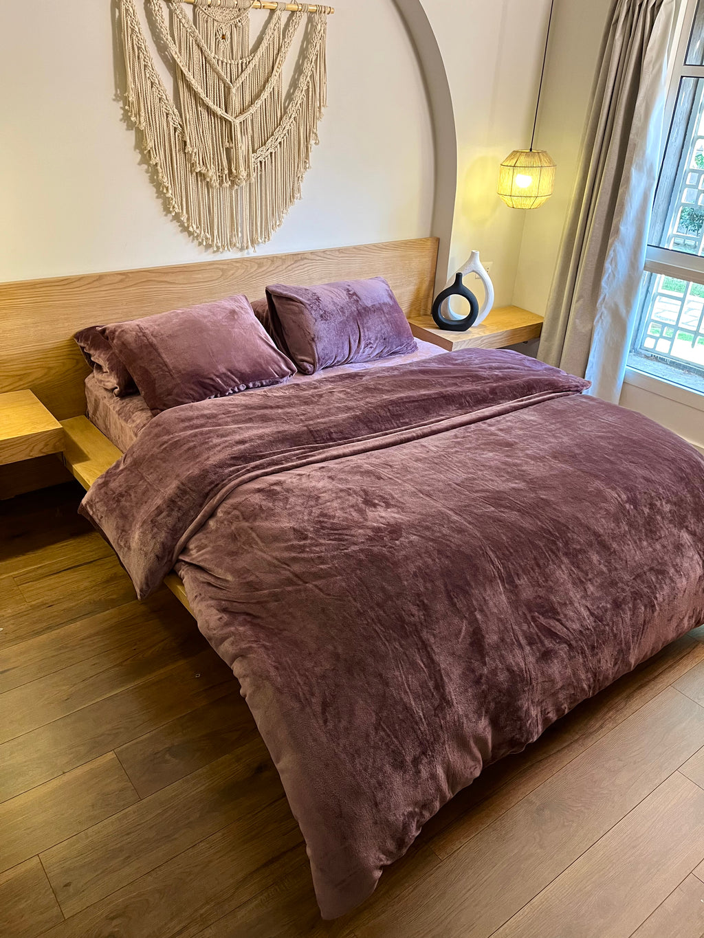 ROYAL PLUM Plain Flannel Duvet Cover