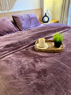 ROYAL PLUM Plain Flannel Duvet Cover