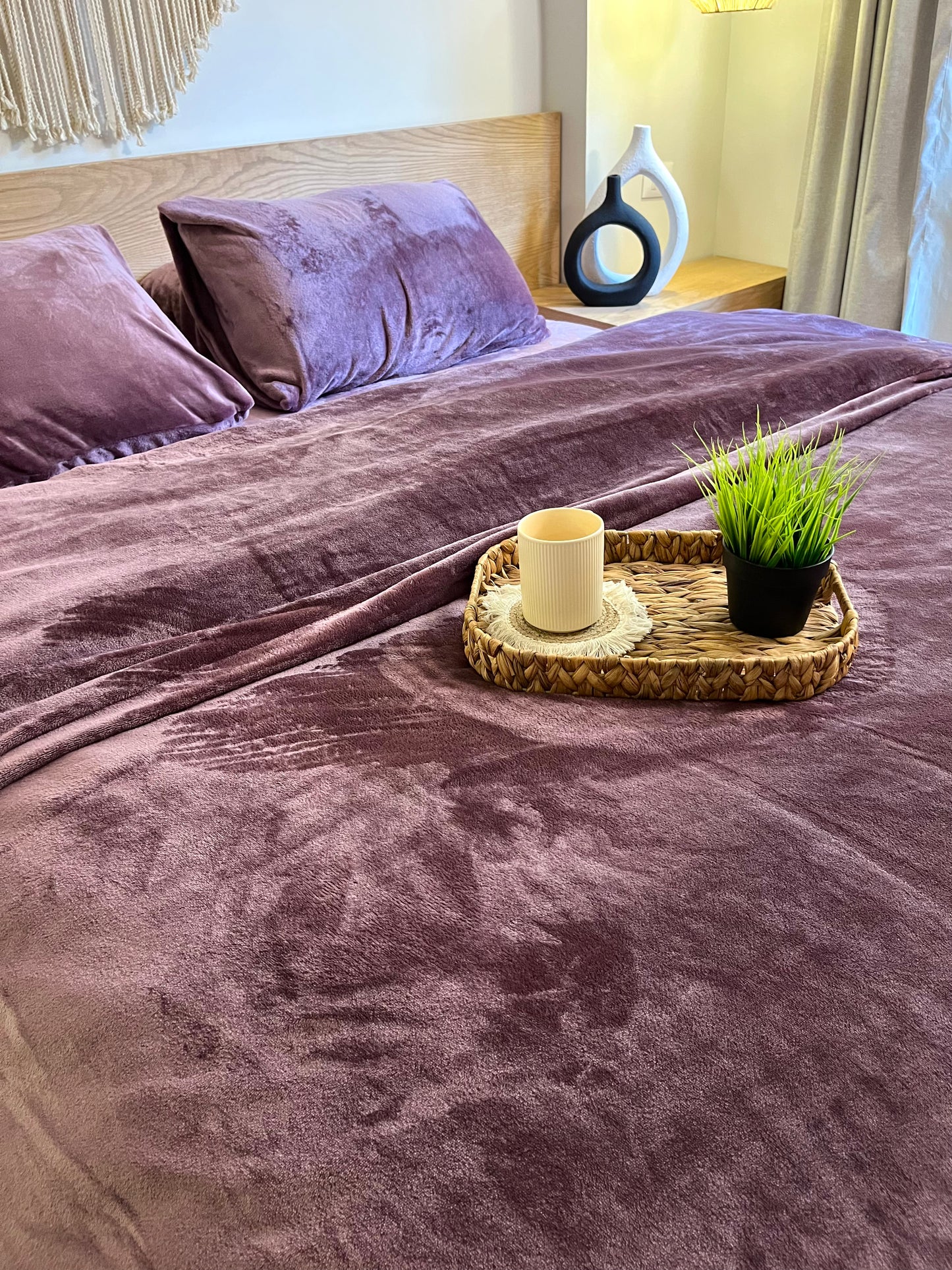 ROYAL PLUM Plain Flannel Duvet Cover