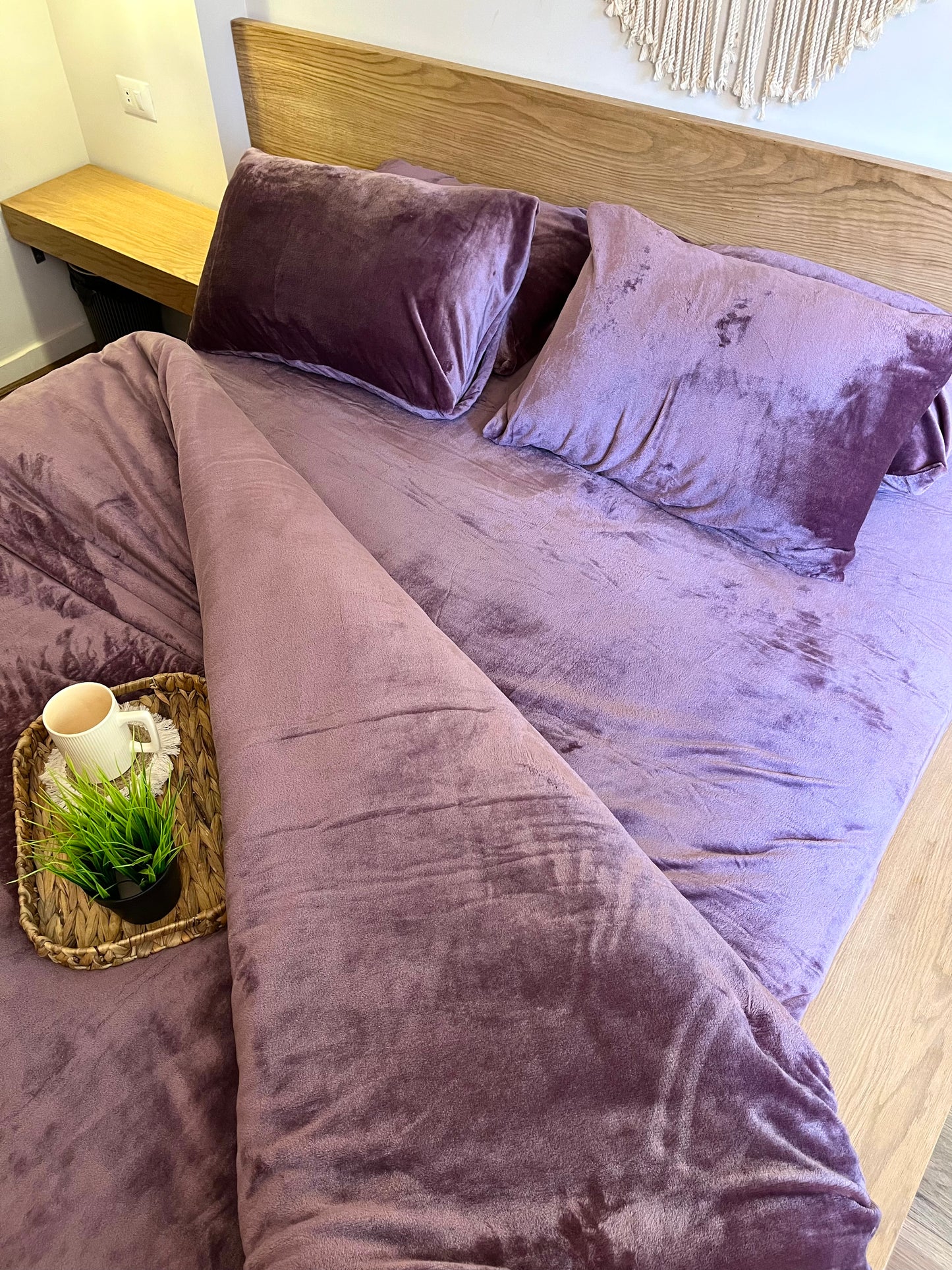 ROYAL PLUM Plain Flannel Duvet Cover