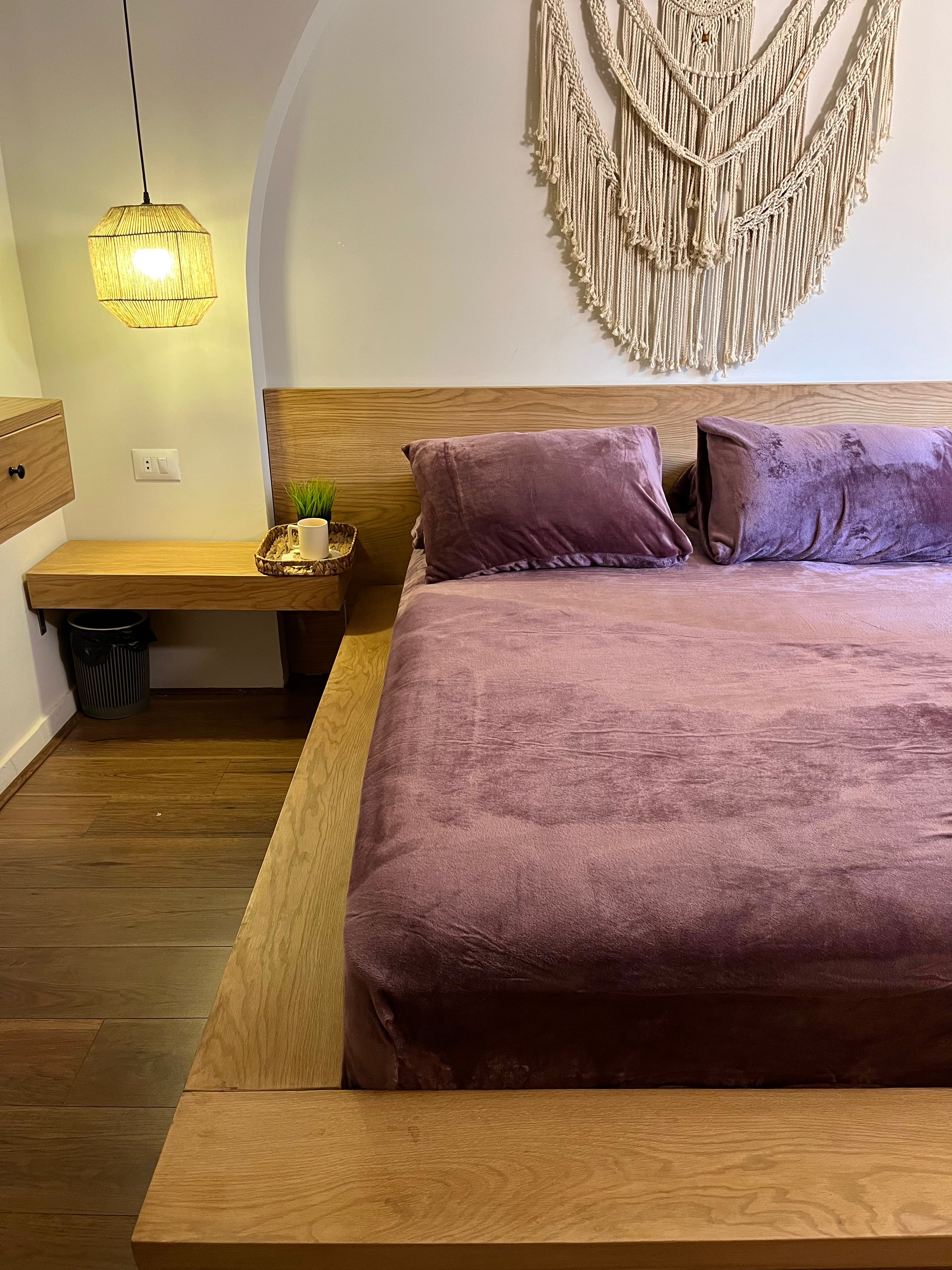 ROYAL PLUM Plain Flannel Bedsheet