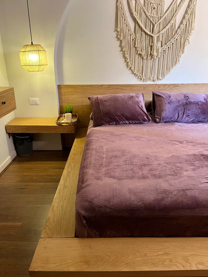 ROYAL PLUM Plain Flannel Bedsheet