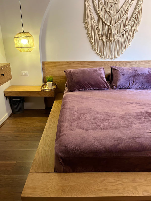 ROYAL PLUM Plain Flannel Bedsheet