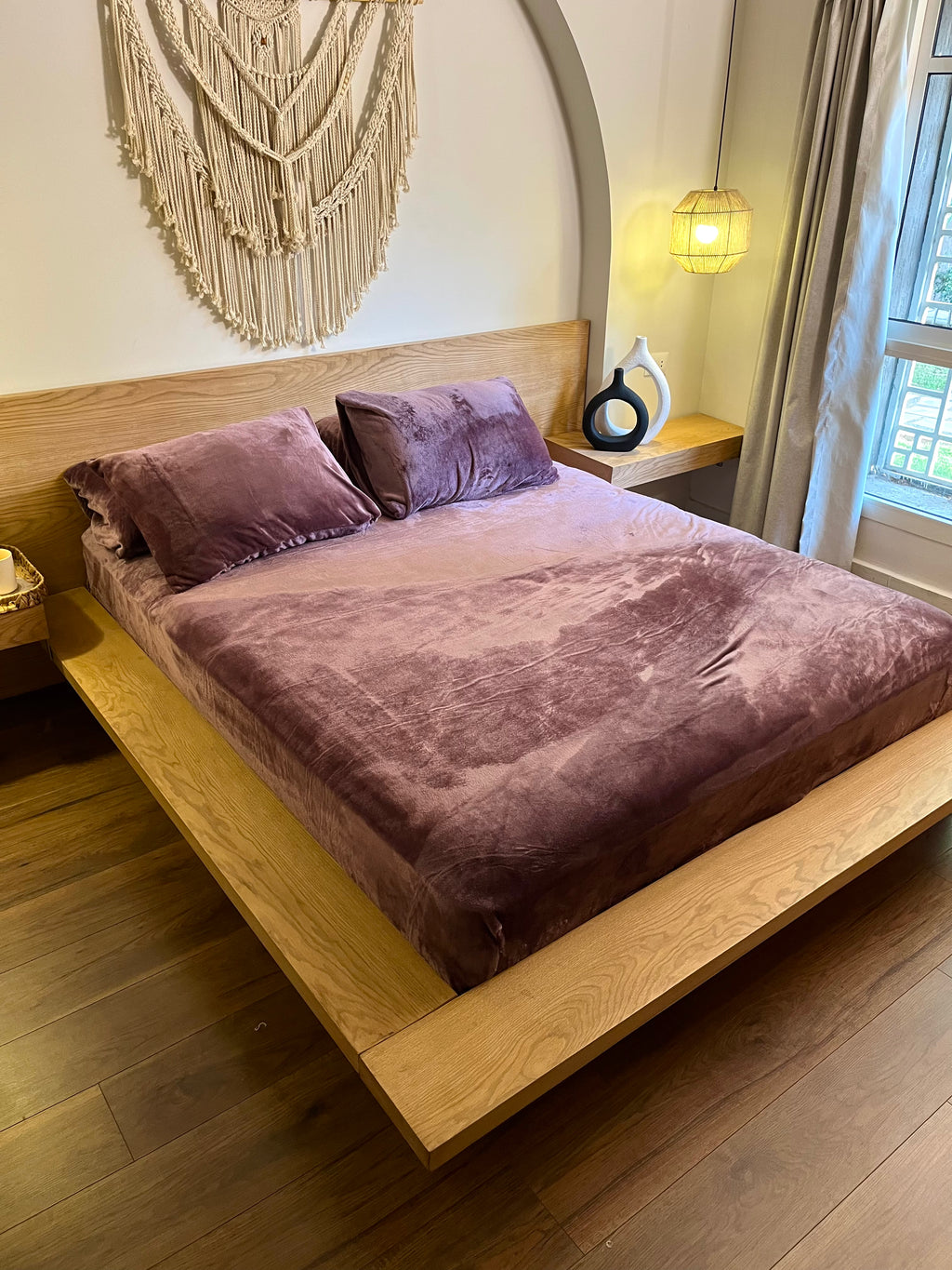 ROYAL PLUM Plain Flannel Bedsheet