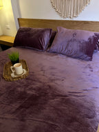 ROYAL PLUM Plain Flannel Bedsheet