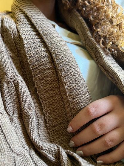 TOFFEE Knitted Cotton Throw Blanket