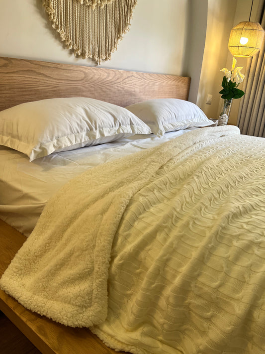 MILKY WOOL Knitted Cotton Throw Blanket