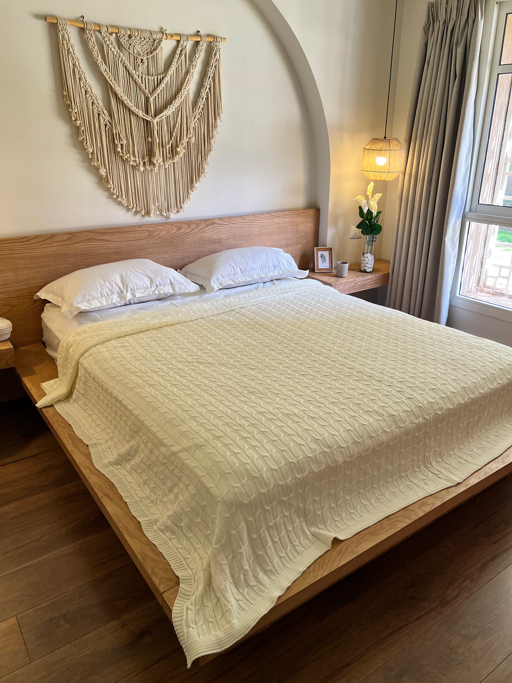 MILKY Knitted Cotton Throw Blanket