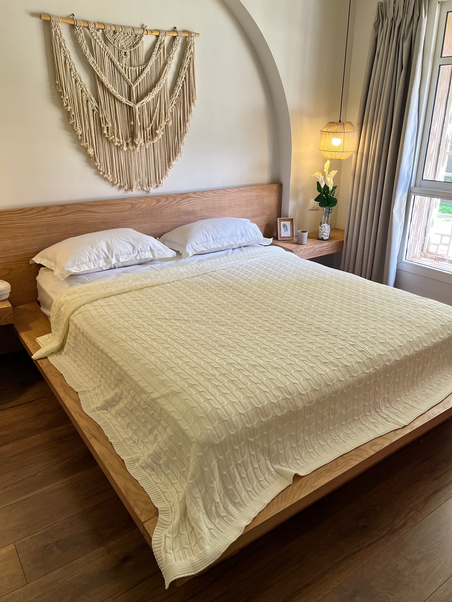 MILKY Knitted Cotton Throw Blanket