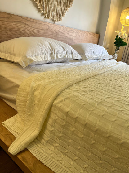MILKY Knitted Cotton Throw Blanket