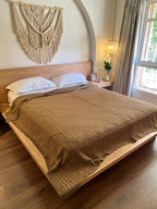 TOFFEE Knitted Cotton Throw Blanket