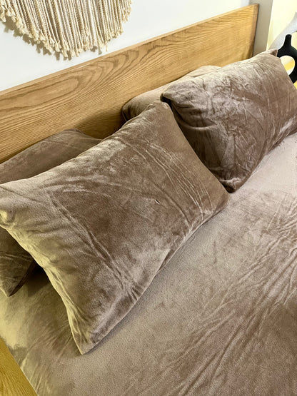 SAND Plain Flannel Bedsheet