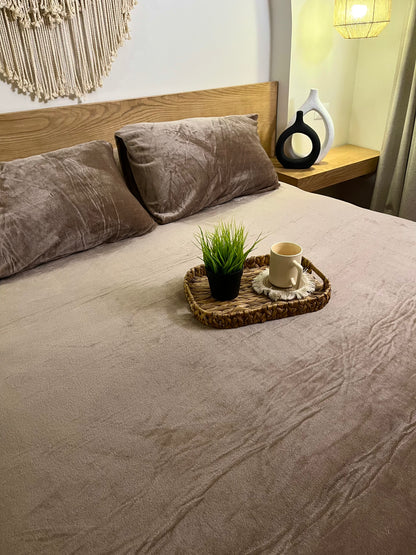 SAND Plain Flannel Bedsheet
