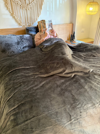SMOKE Plain Flannel Duvet Cover