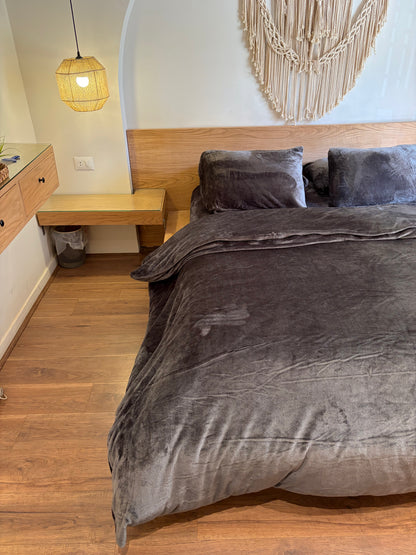 SMOKE Plain Flannel Duvet Cover