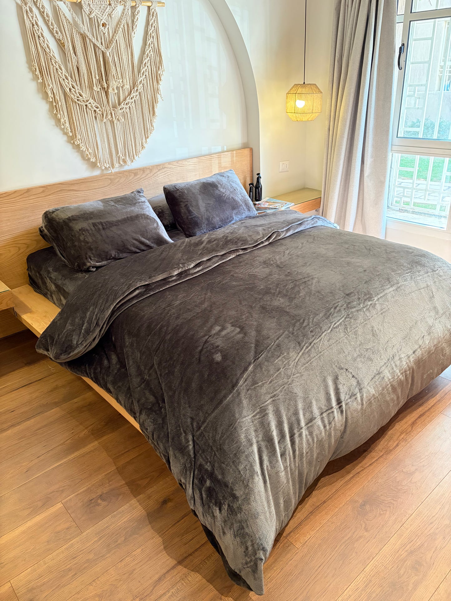 SMOKE Plain Flannel Duvet Cover