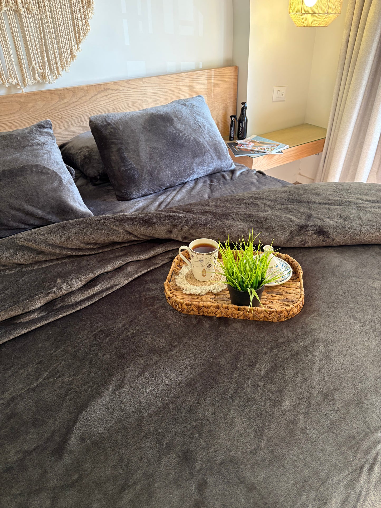 SMOKE Plain Flannel Duvet Cover