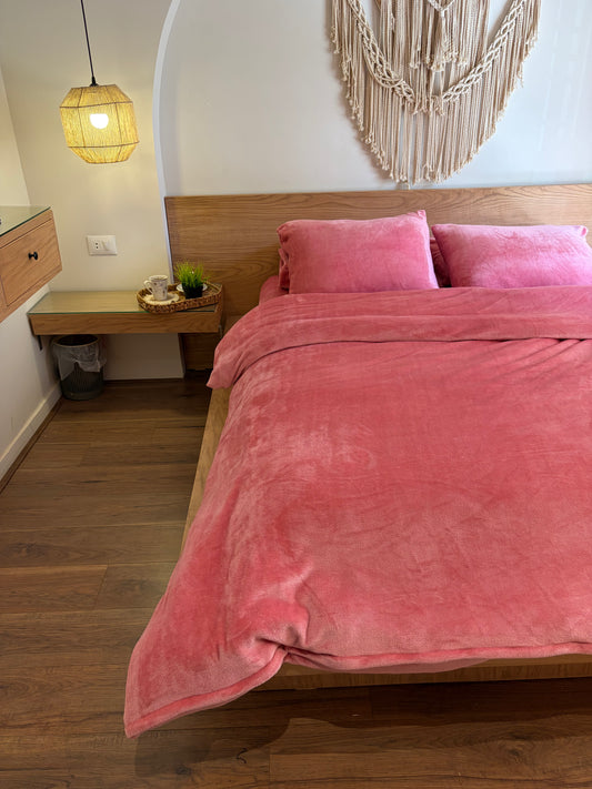 ROSE Plain Flannel Duvet Cover