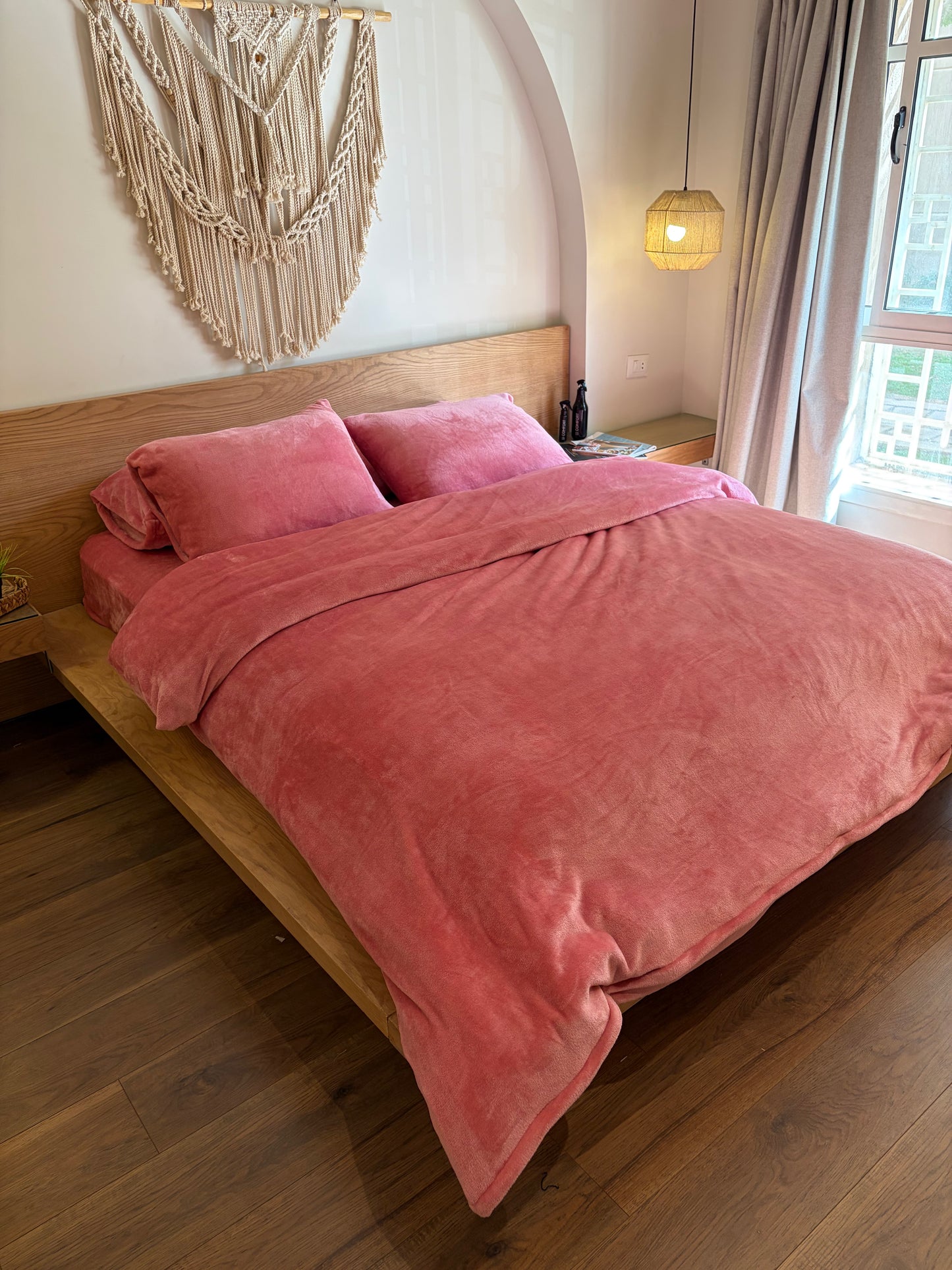 ROSE Plain Flannel Duvet Cover