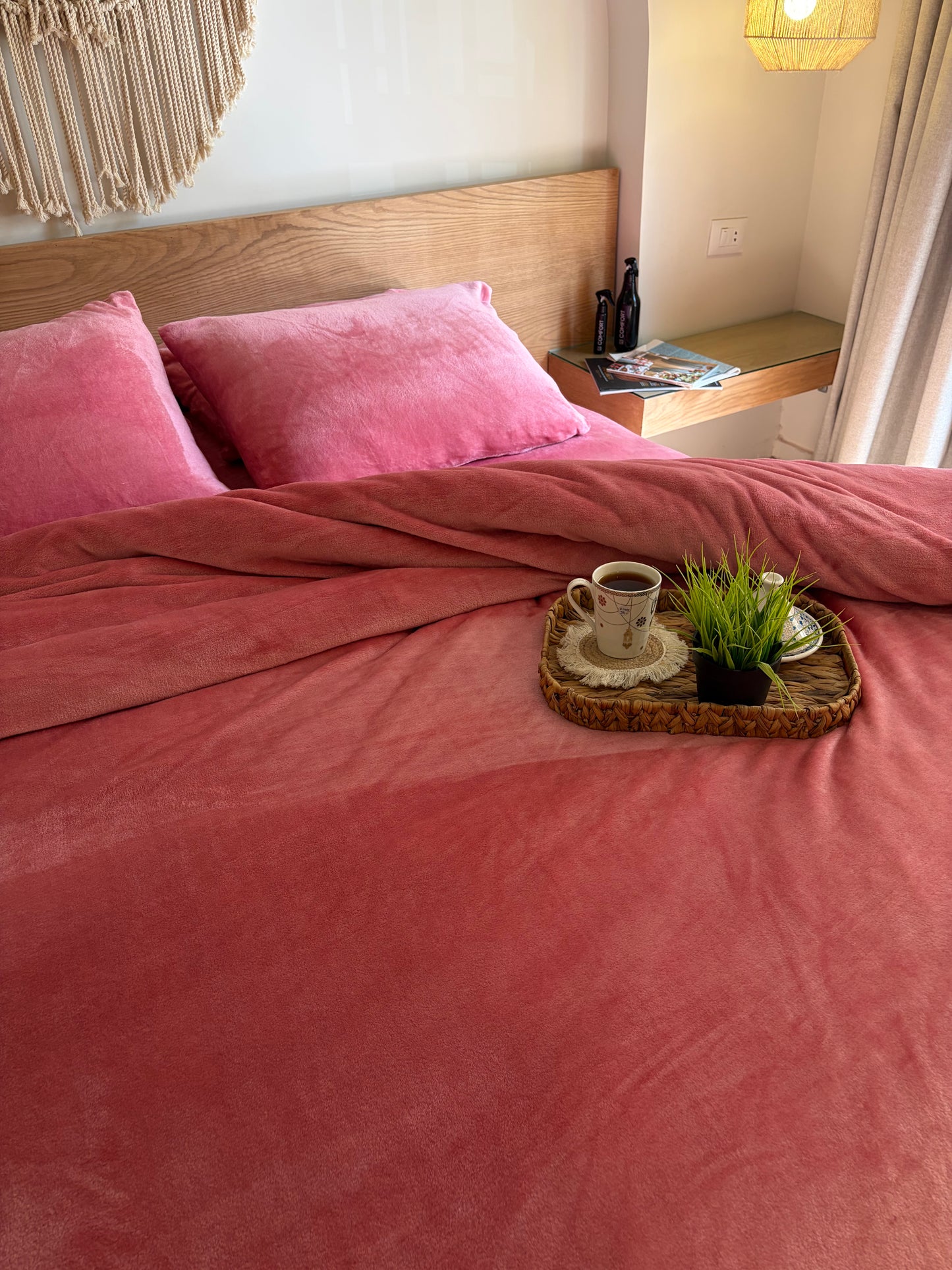 ROSE Plain Flannel Duvet Cover