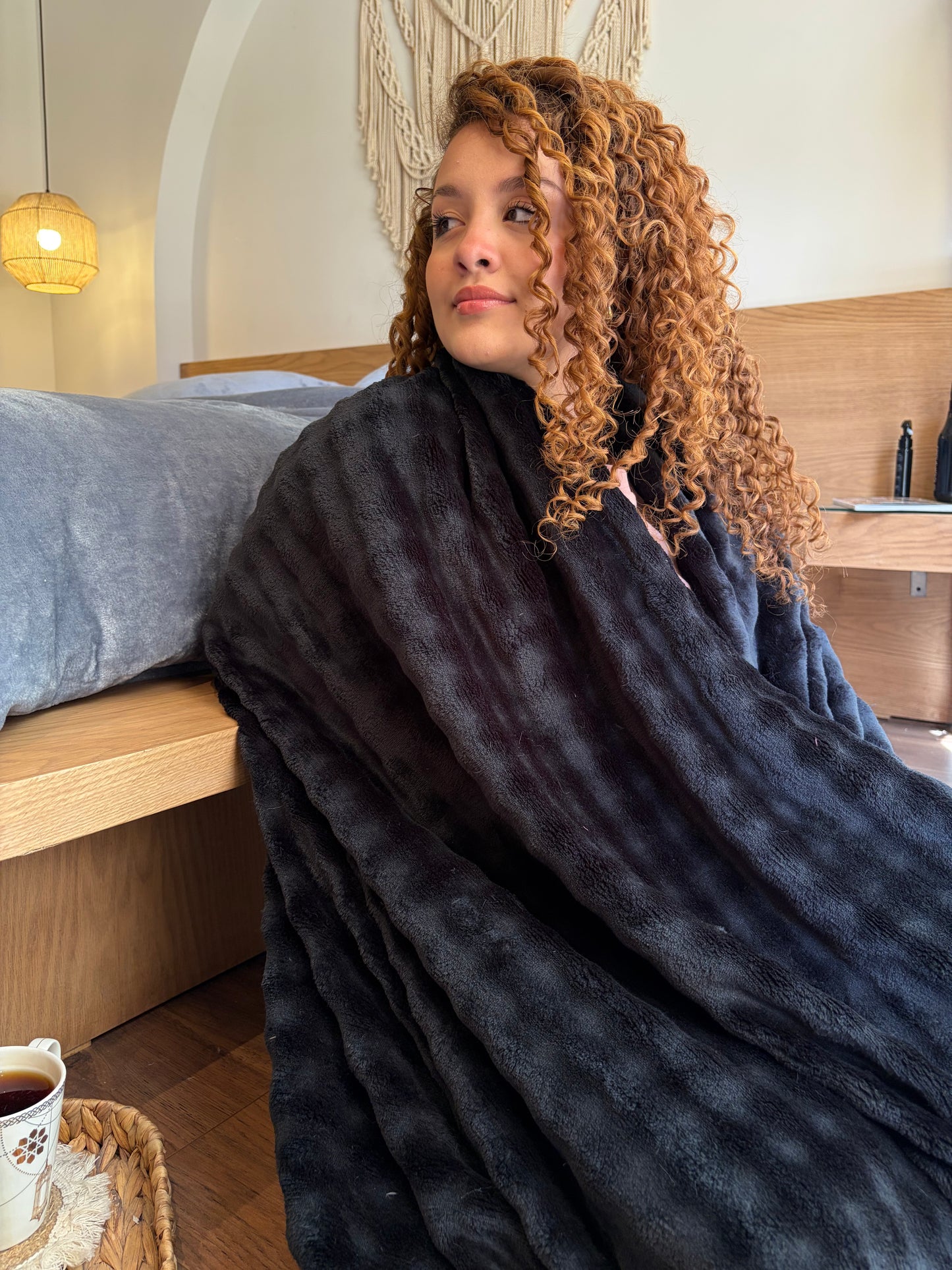 BLACK Bubbles Blanket