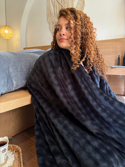 BLACK Bubbles Blanket