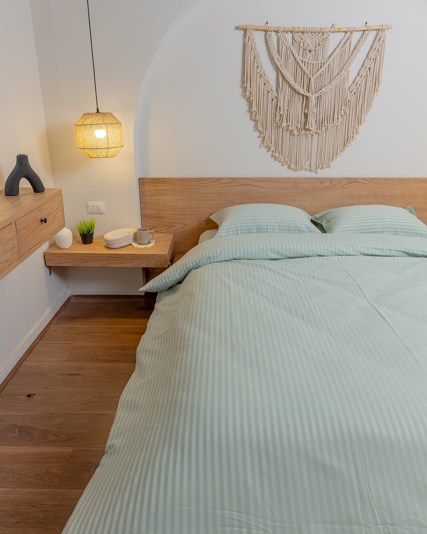 PISTACHIO stripe duvet cover