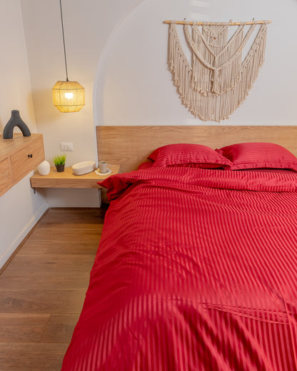 CRIMSON stripe duvet cover