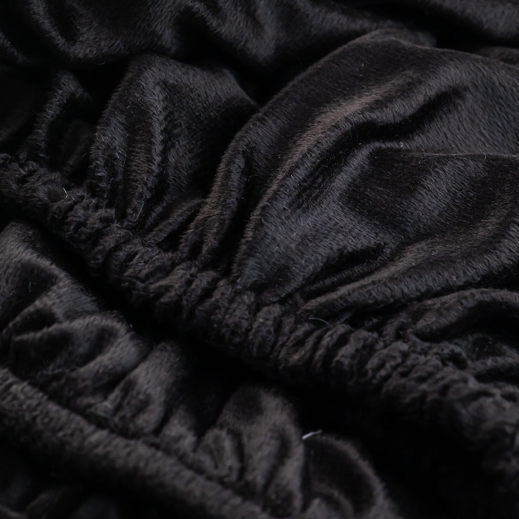 BLACK Plain Velvet Bedsheet
