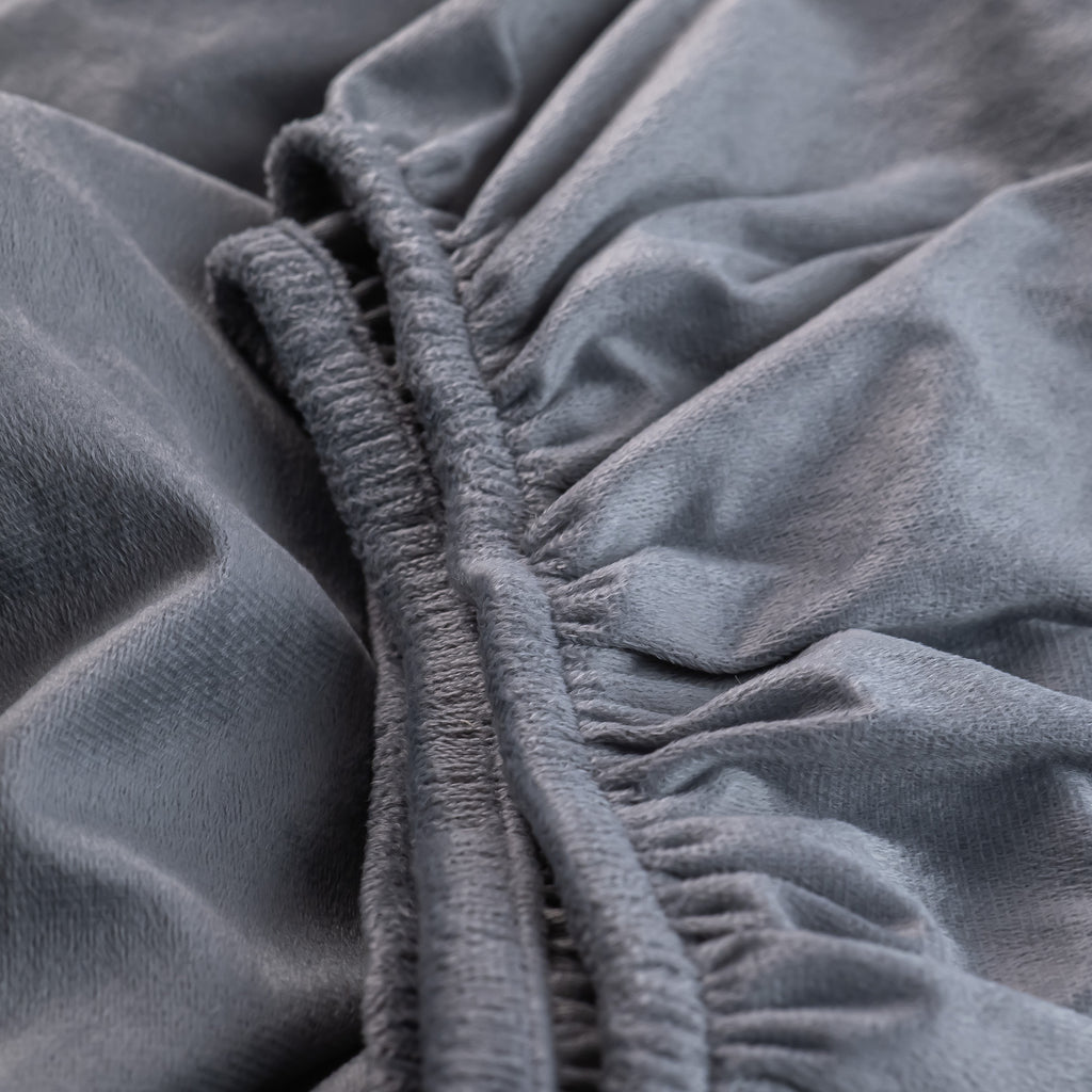 GREY Plain Velvet Bedsheet