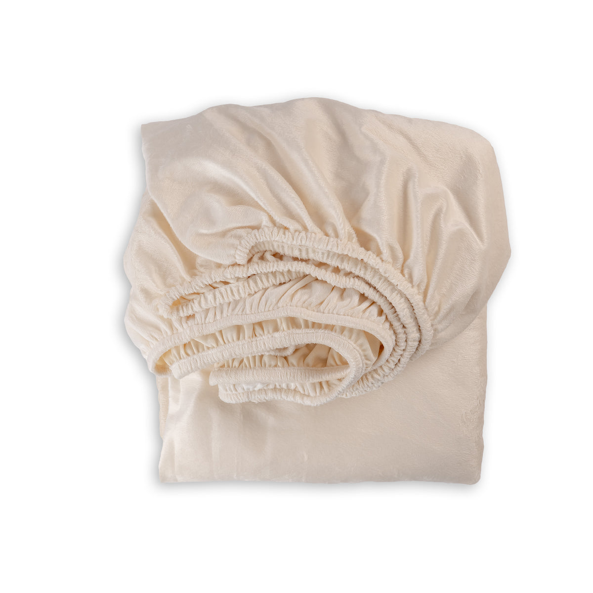 CREAM Plain Velvet Bedsheet