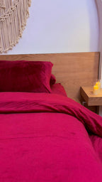 CRIMSON Plain Flannel Duvet Cover