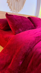 CRIMSON Plain Flannel Duvet Cover
