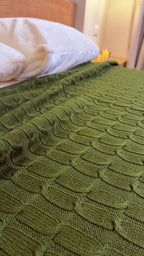 OLIVE Knitted Cotton Throw Blanket