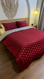 WINE STARS Embroidered Velvet Duvet