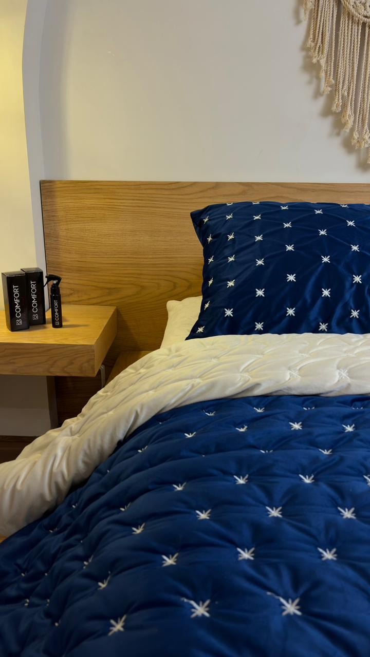 GALAXY STARS Embroidered Velvet Duvet
