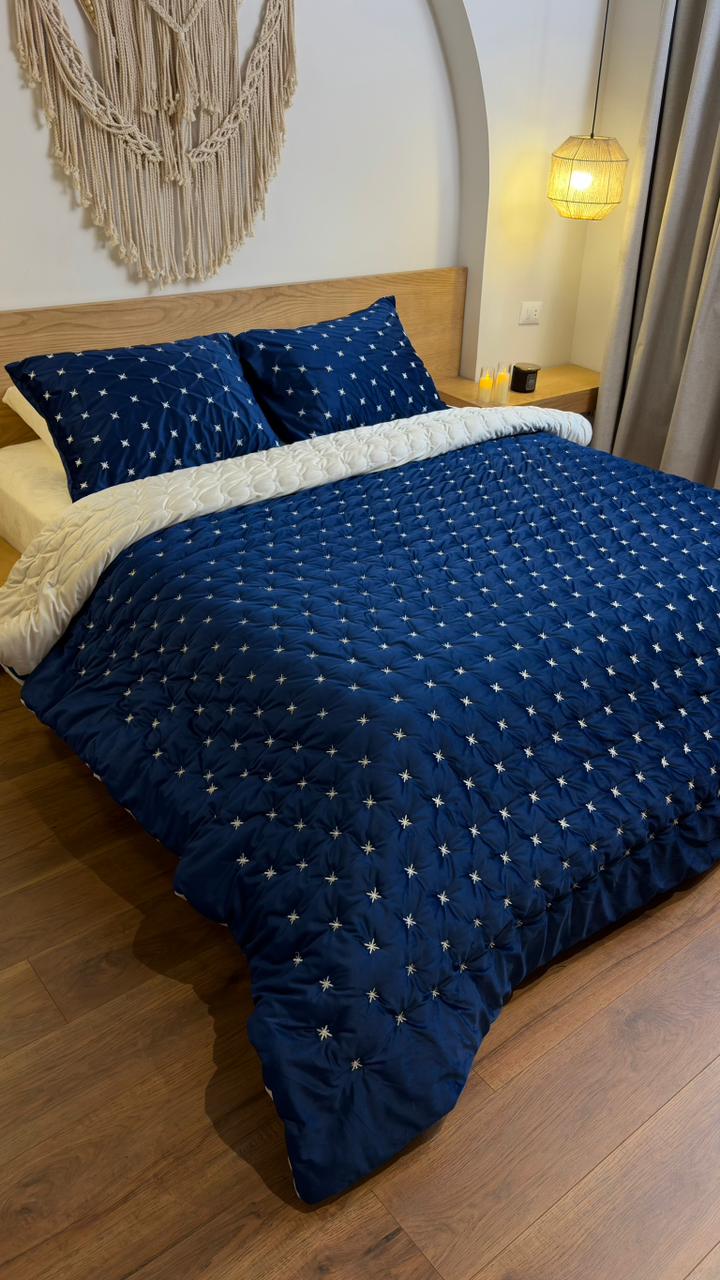 GALAXY STARS Embroidered Velvet Duvet