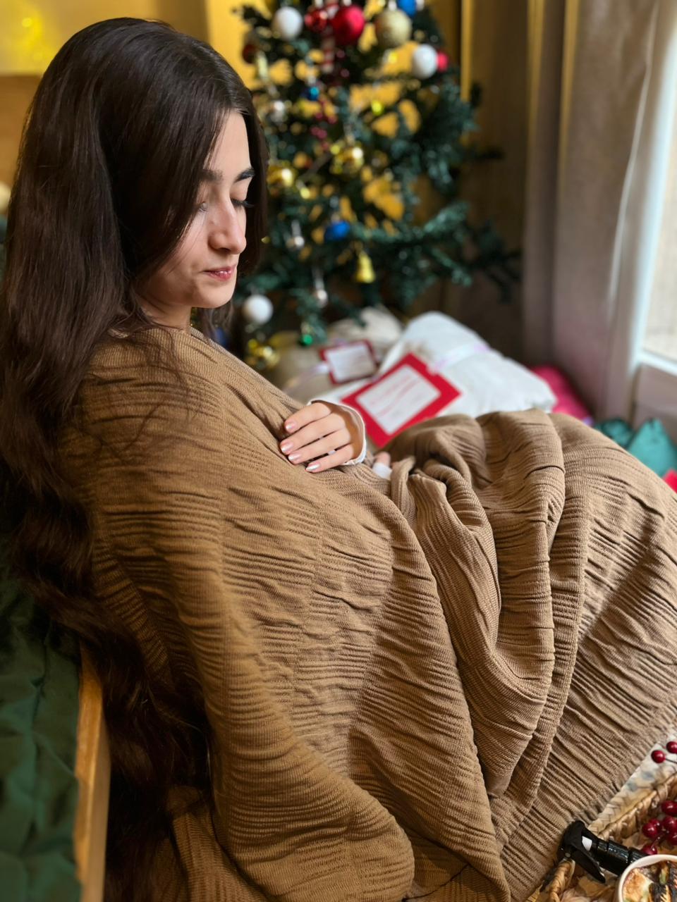 HAZEL CALMA Cotton Throw Blanket