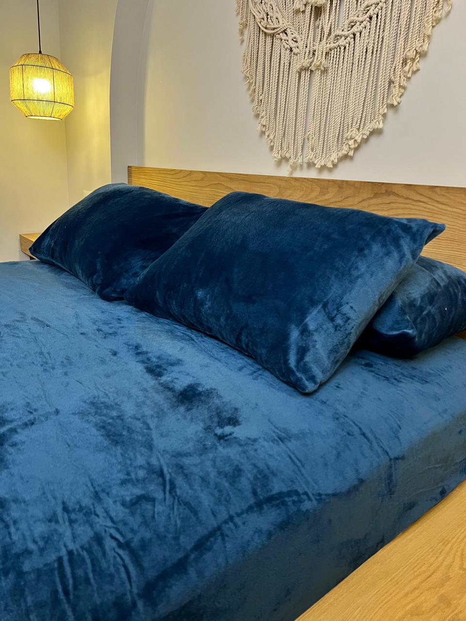 NAVY Plain Flannel Bedsheet