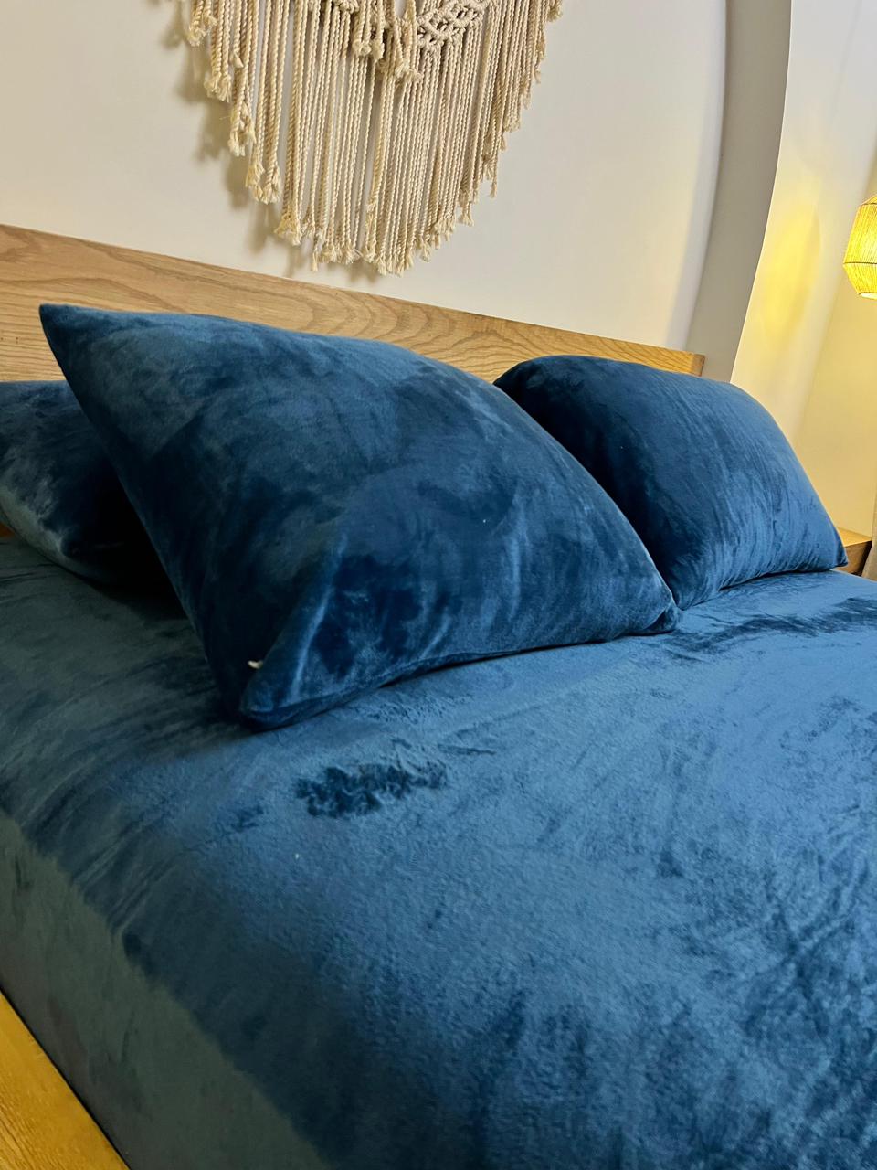 NAVY Plain Flannel Bedsheet