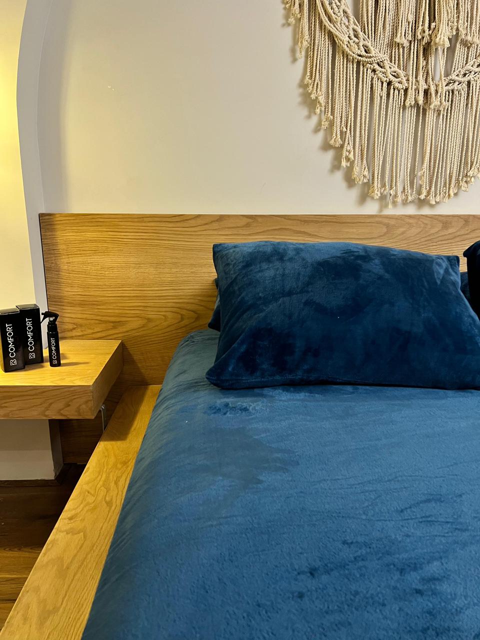 NAVY Plain Flannel Bedsheet