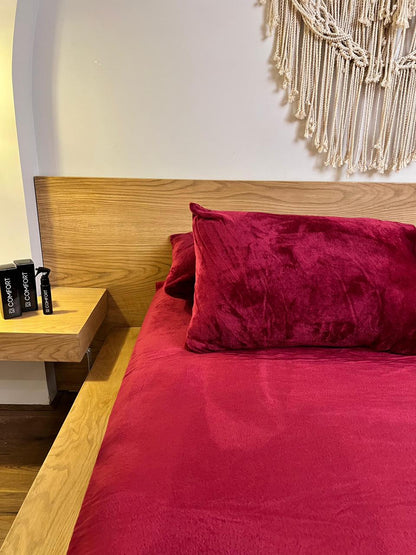 CRIMSON Plain Flannel Bedsheet