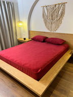 CRIMSON Plain Velvet Bedsheet