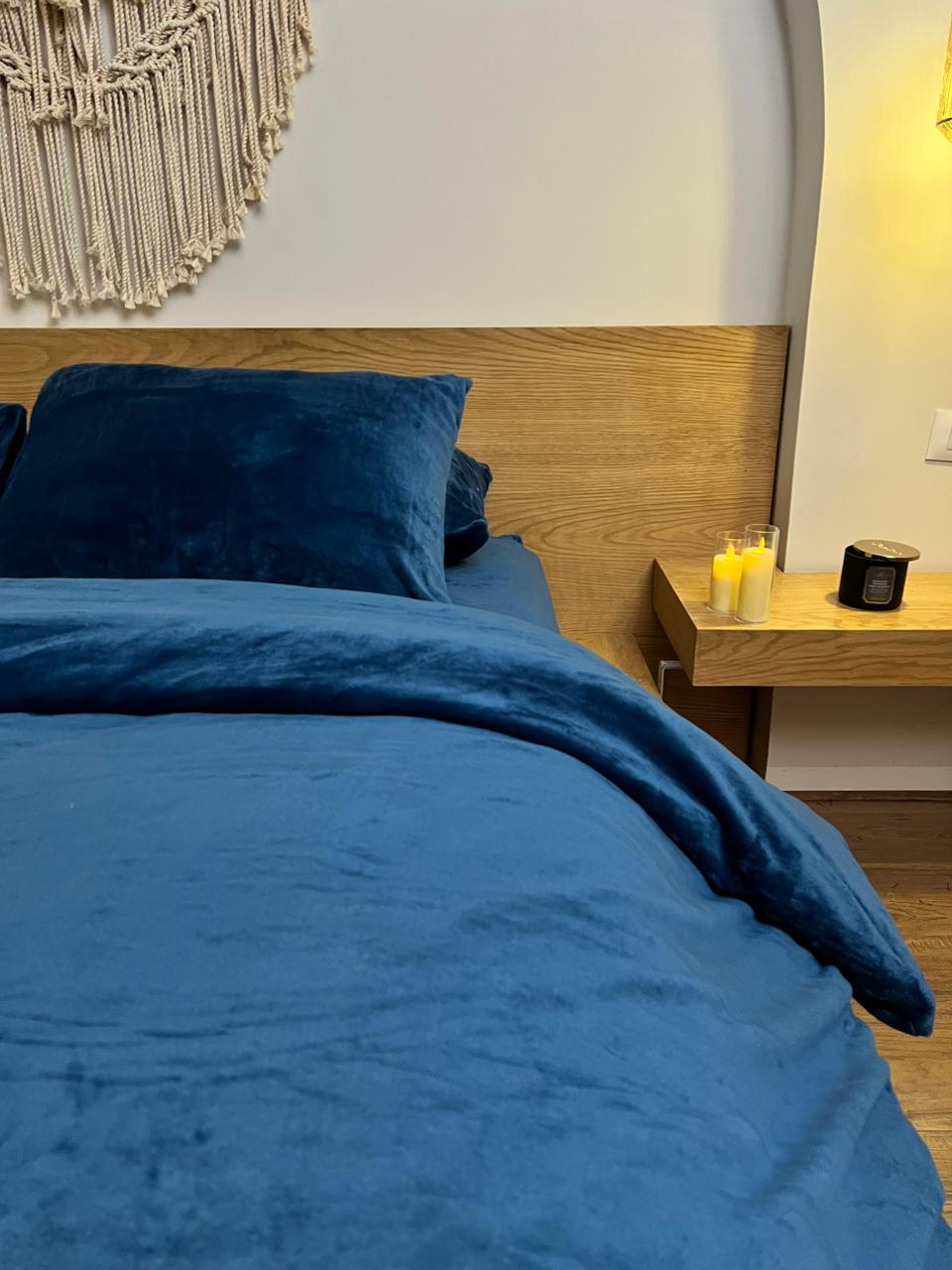 NAVY Plain Flannel Duvet Cover