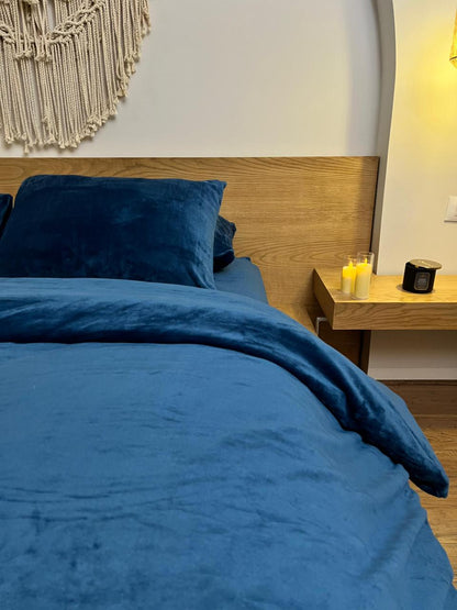 NAVY Plain Flannel Duvet Cover