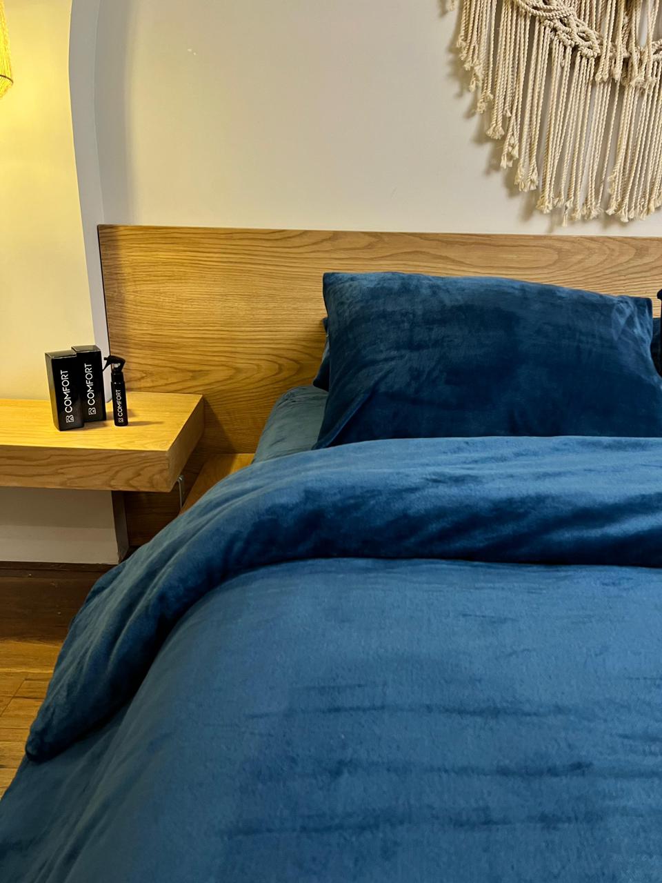 NAVY Plain Flannel Duvet Cover