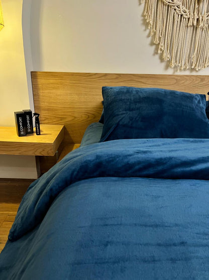 NAVY Plain Flannel Duvet Cover