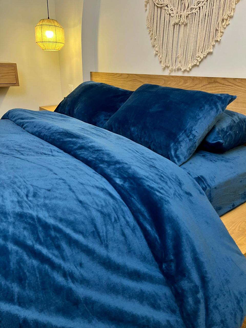 NAVY Plain Flannel Duvet Cover