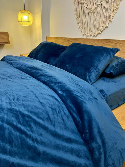 NAVY Plain Flannel Duvet Cover