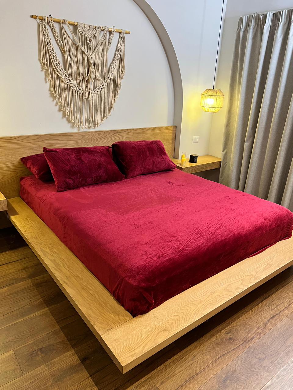 CRIMSON Plain Flannel Bedsheet